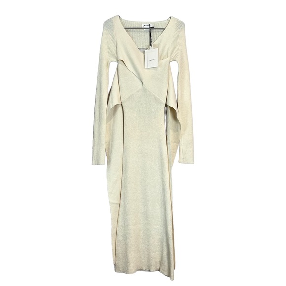 NWT The Line by K Kane Rib Knit Midi Dress in Ivory Size Small - Picture 5 of 11